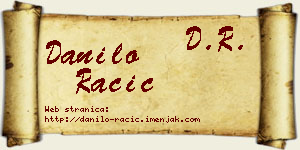 Danilo Racić vizit kartica
